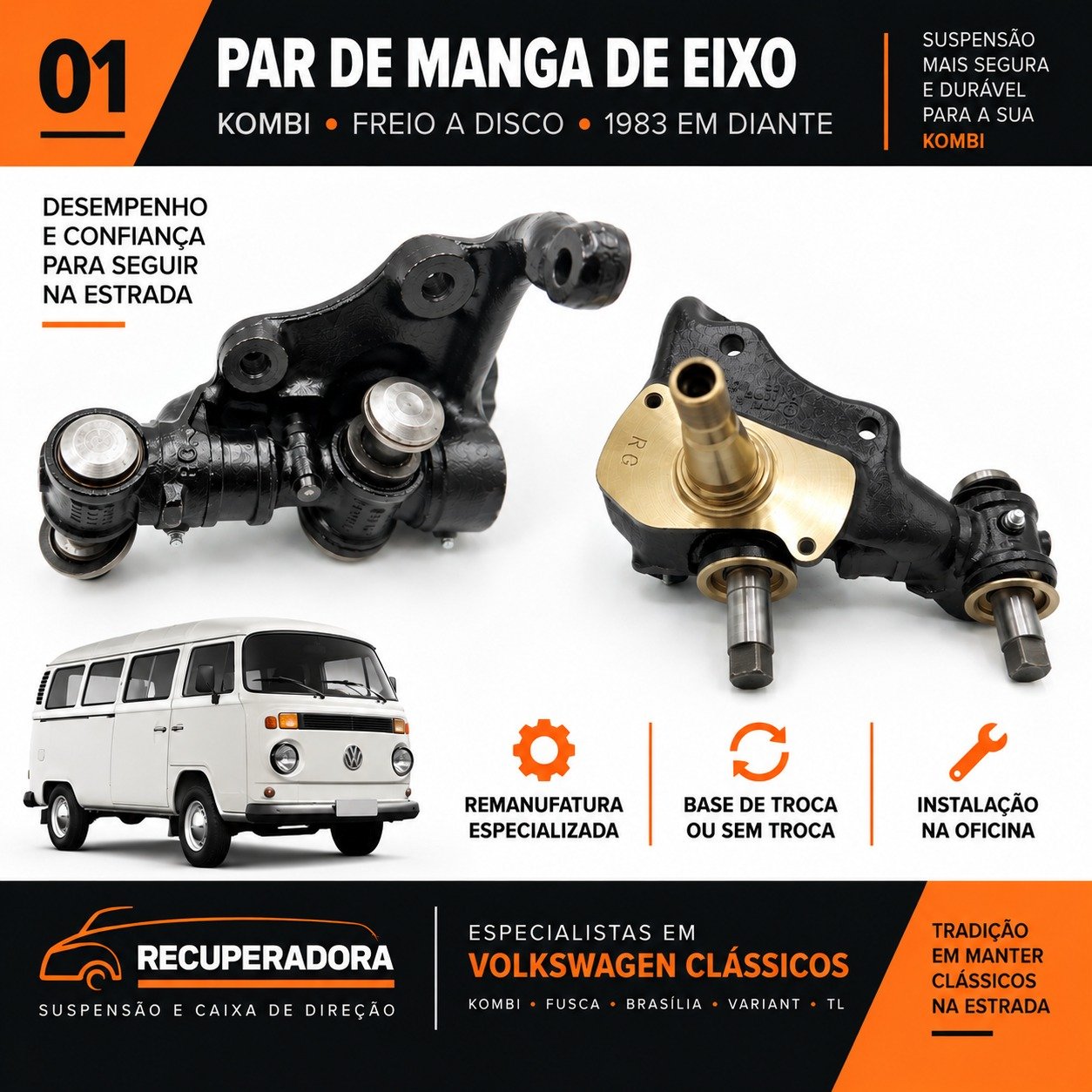 Par de manga de eixo padrão para Kombi